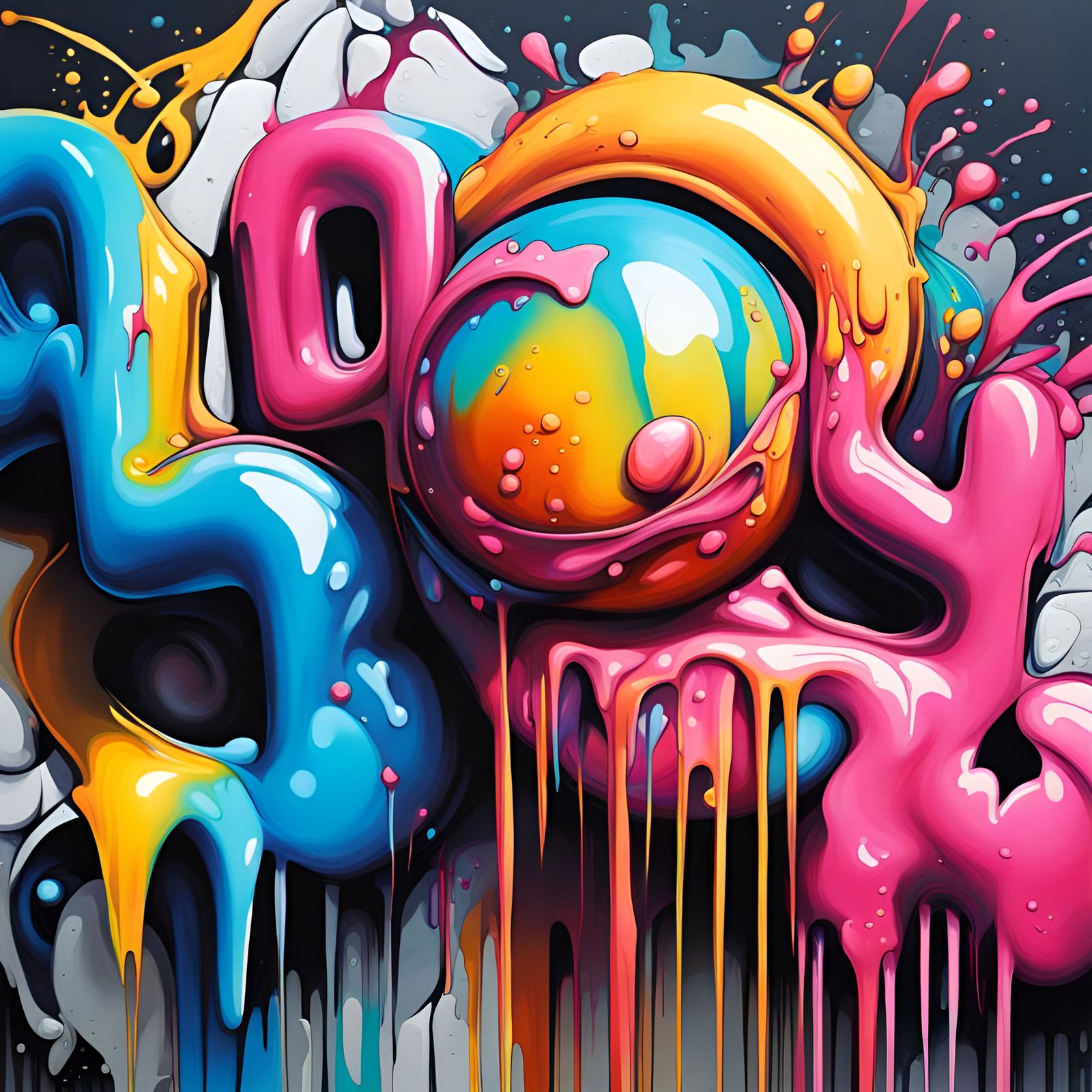 Colorful Polychromatic Graffiti Street Art