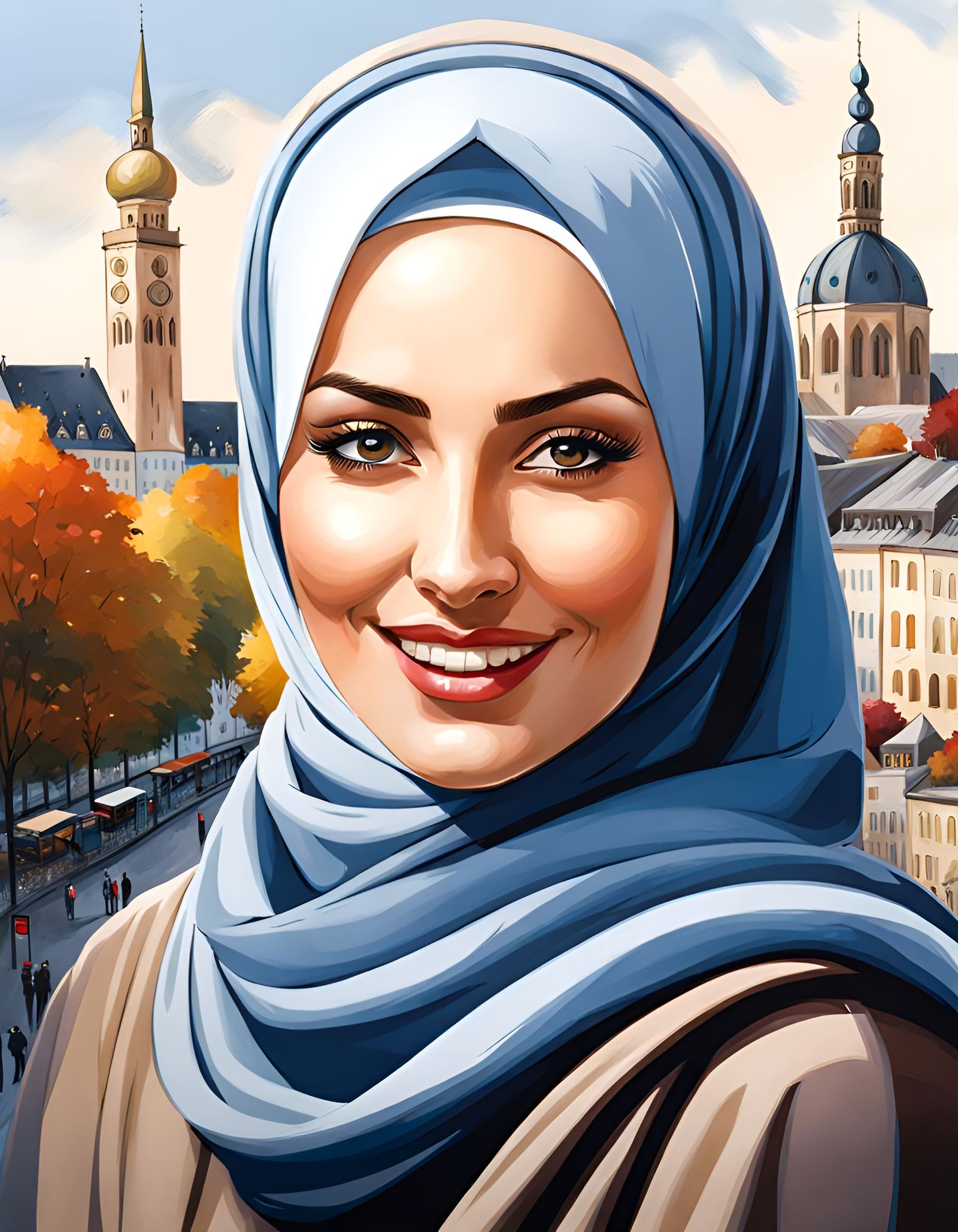 Elegant Portrait of a Smiling Woman in Hijab