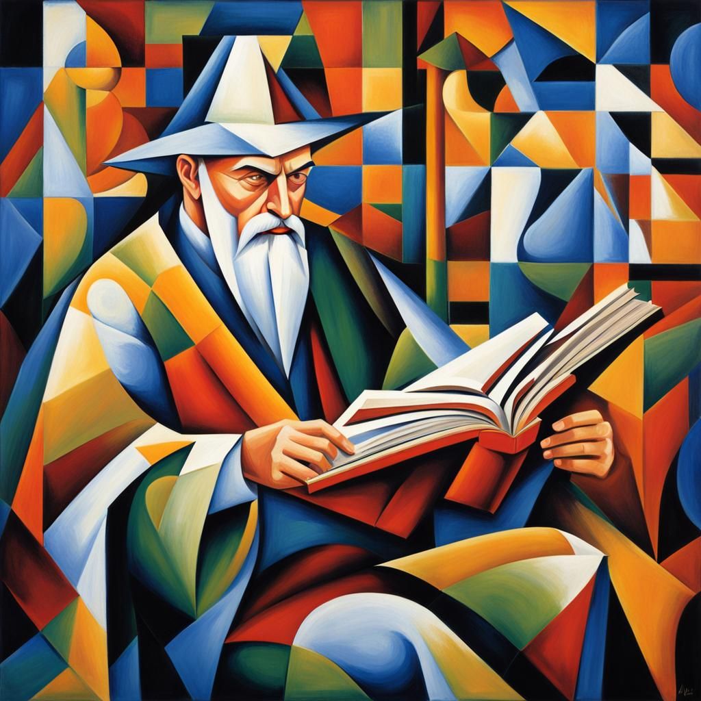Dumbledore Reads: An Art Deco Portrait