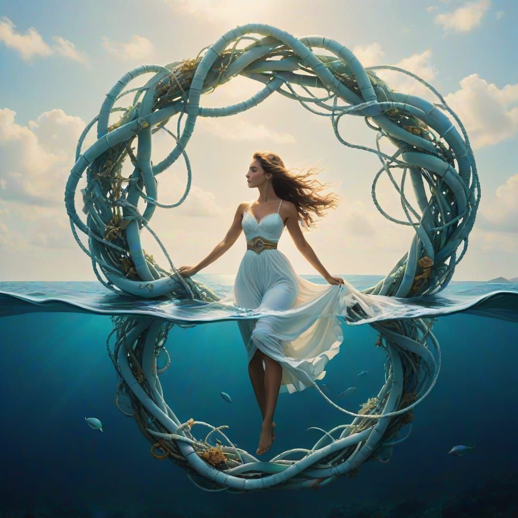 Mermaid Emerging from Oceanic Whirlpool