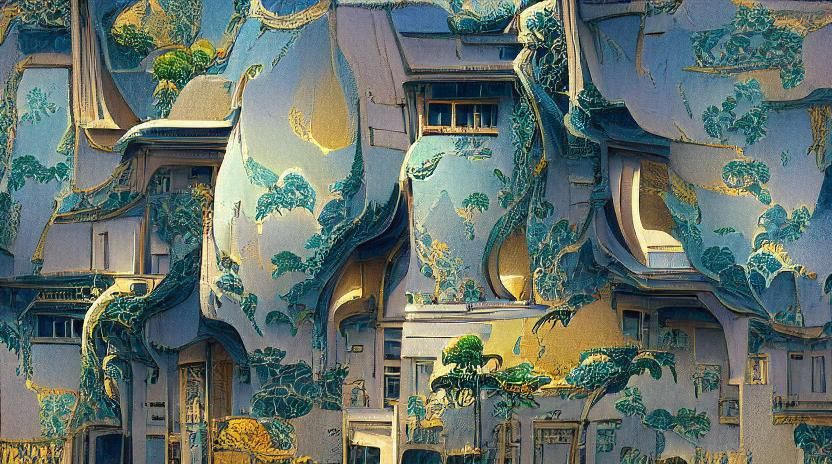 Alien Chinoiserie Architecture in Art Nouveau Style