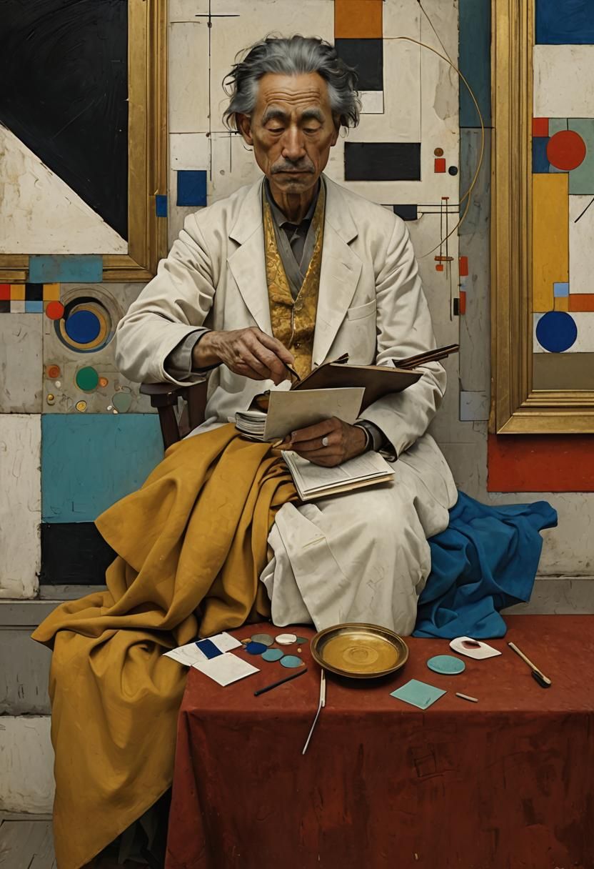 Golden Detailed Matte Painting in Hyperrealism