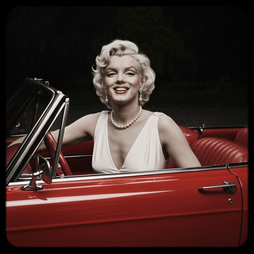 Marilyn Monroe in Red Convertible, Classic Film Noir