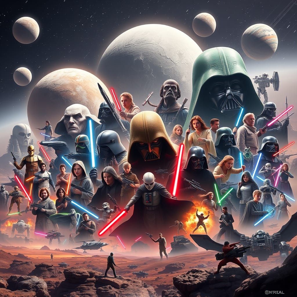 Star Wars Characters Panorama Fantasy Concept Art