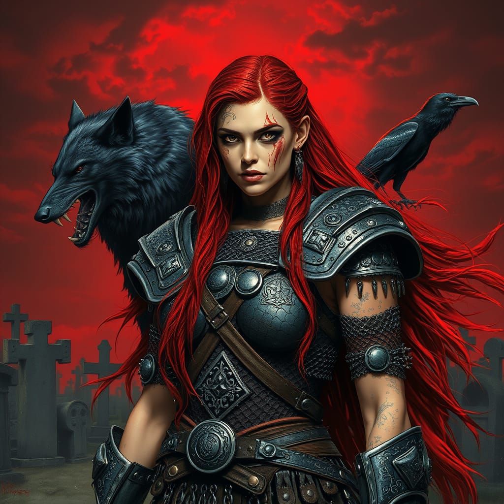 Viking Warrior Empress in Blood-Red Haze