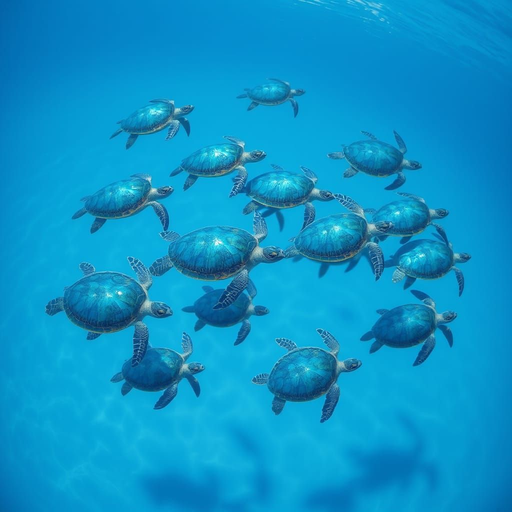 Turtles in Harmony: A Dreamy Ocean Scene