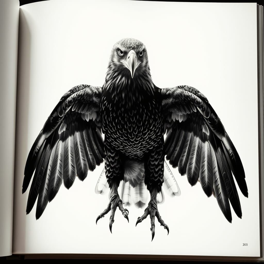 Majestic Eagle in Man Ray Rayograph Style