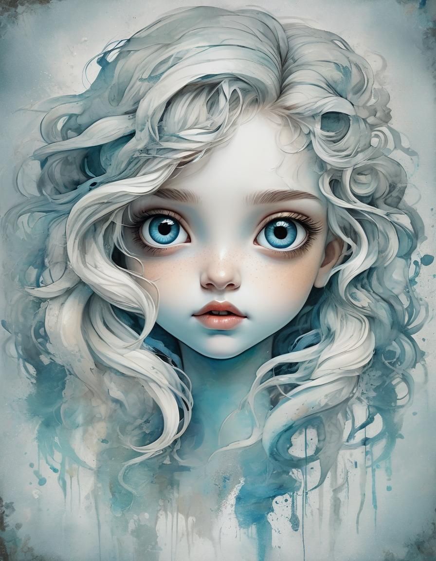 Beautiful Woman with Fishtail in Rembrandt Style