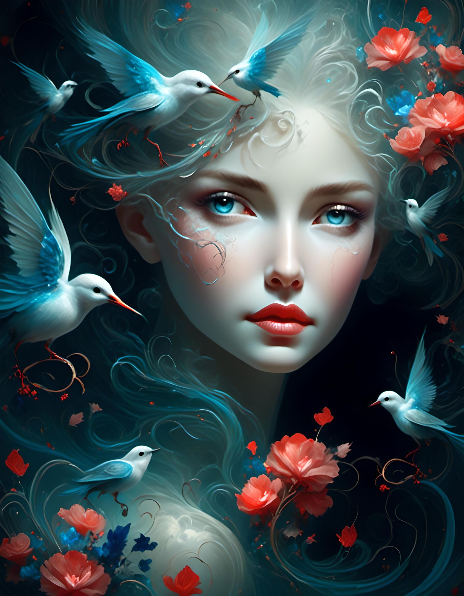 Faerie Cowboy Couple in Dystopian Dreamcore Style