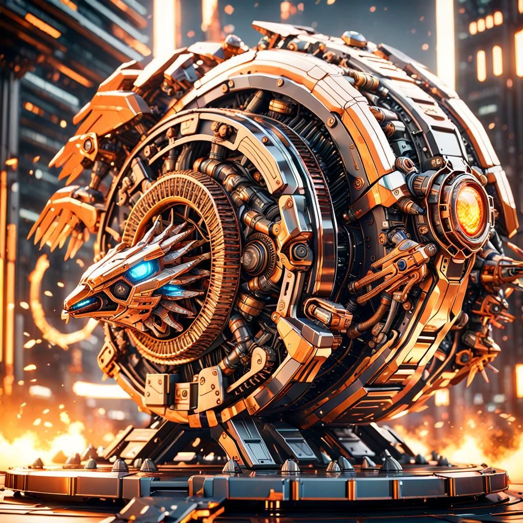 Futuristic Sci-Fi Phoenix with Intricate Mech Details