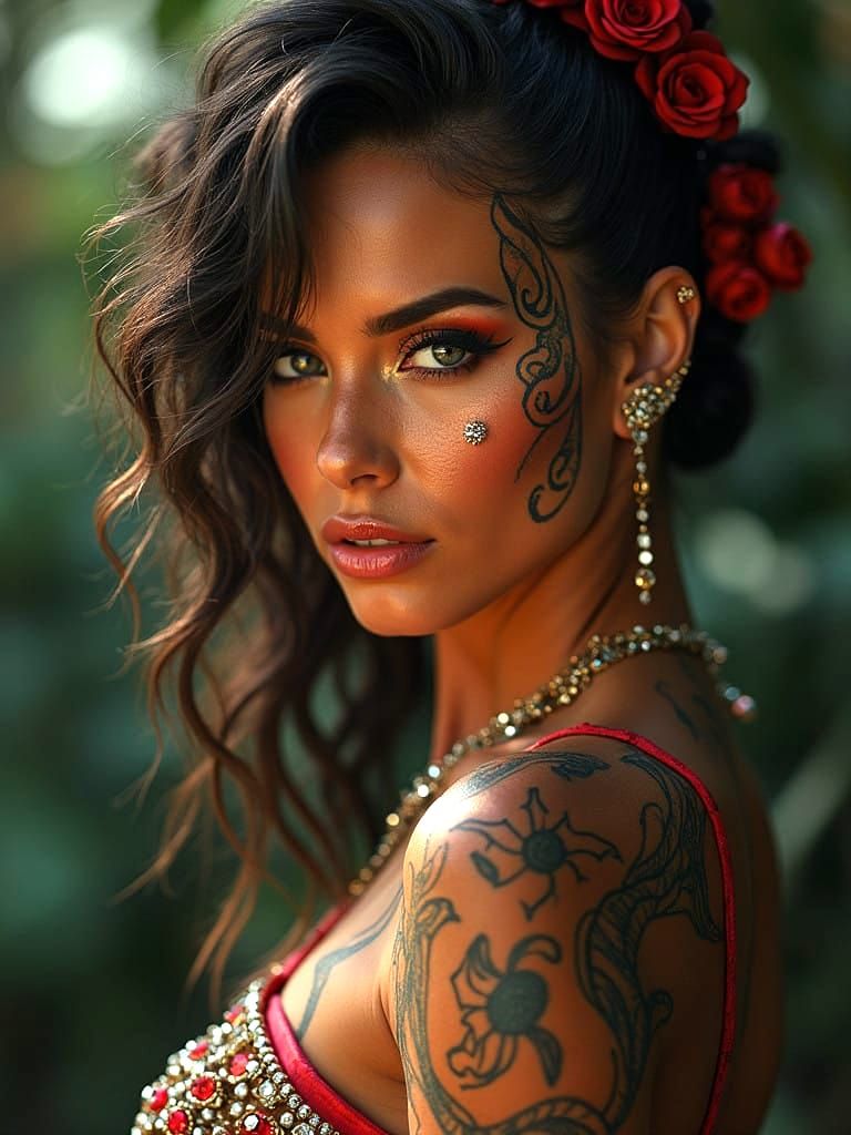 Exotic Brazilian Goddess in Dazzling Costume