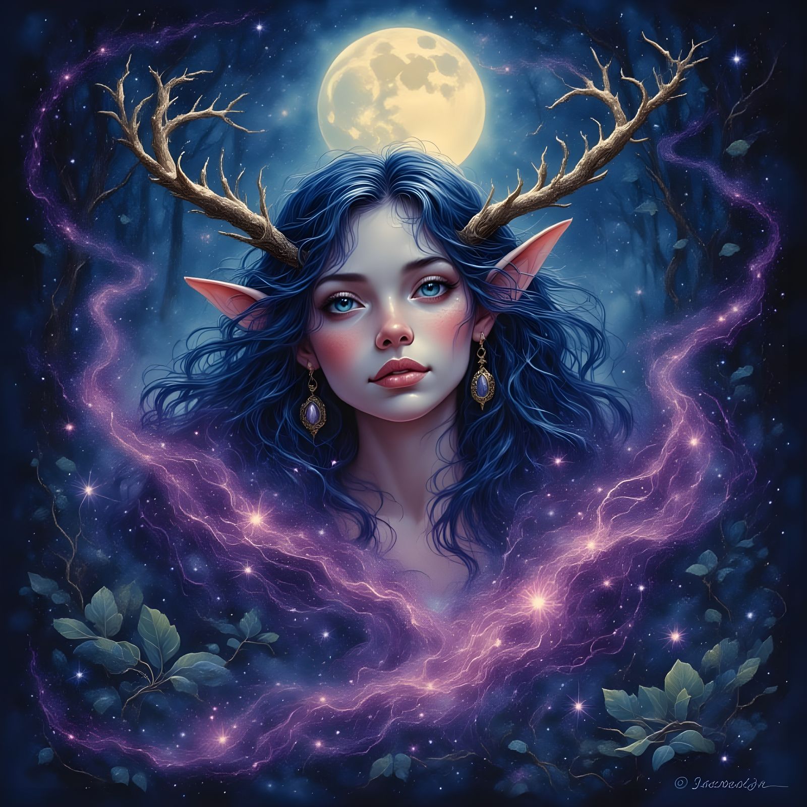 Moonlit Mischief: Elves, Fairies, and Purple Magic