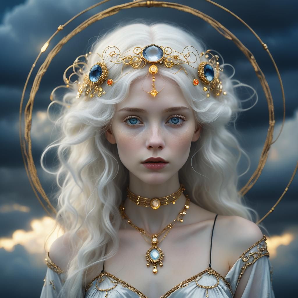 Ethereal Woman Portrait in Klimt's Golden Style