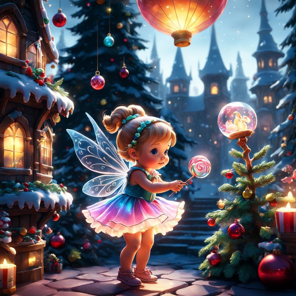 Christmas Fairy in Enchanted Candyland Wonderland