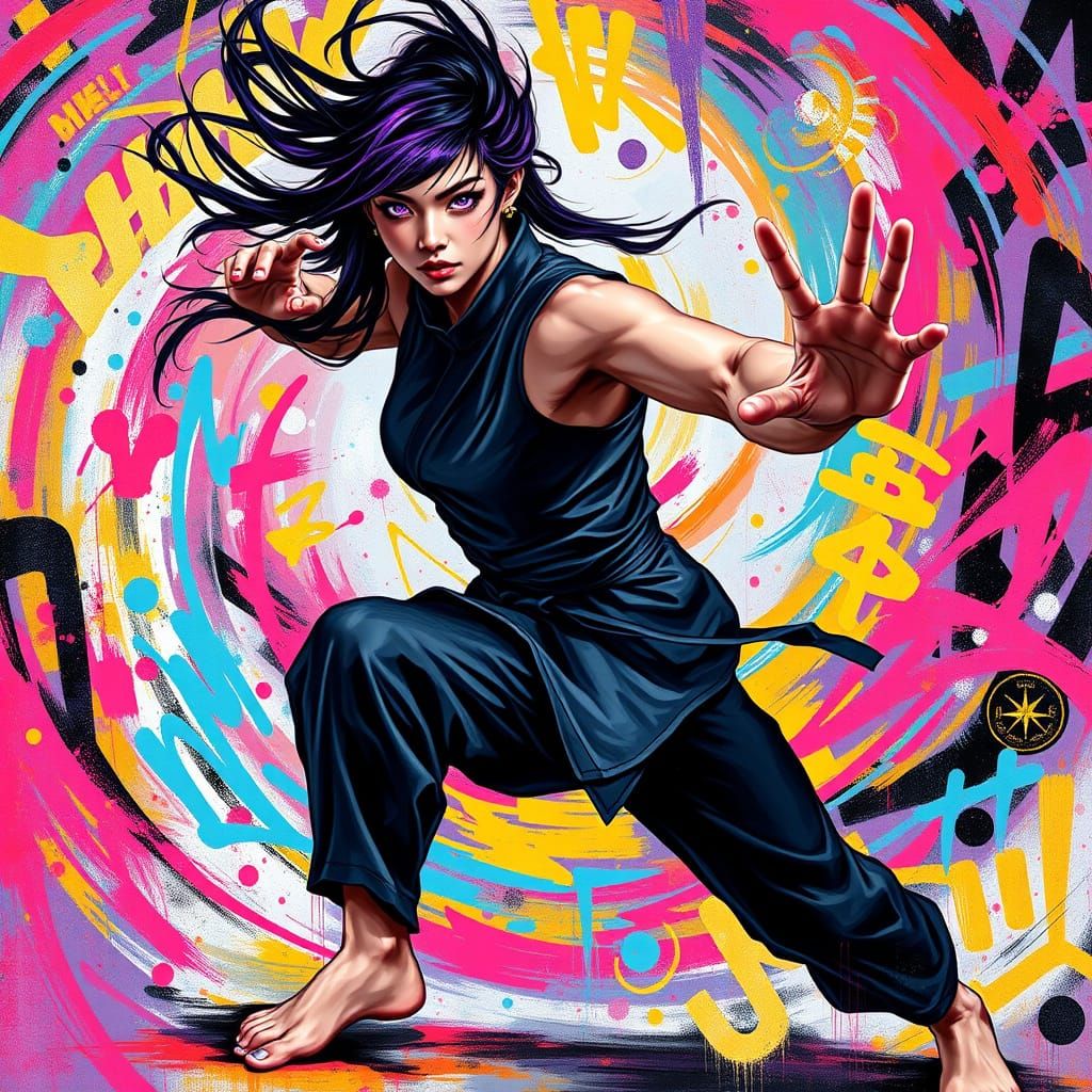 Cyberpunk Wing Chun Warrior