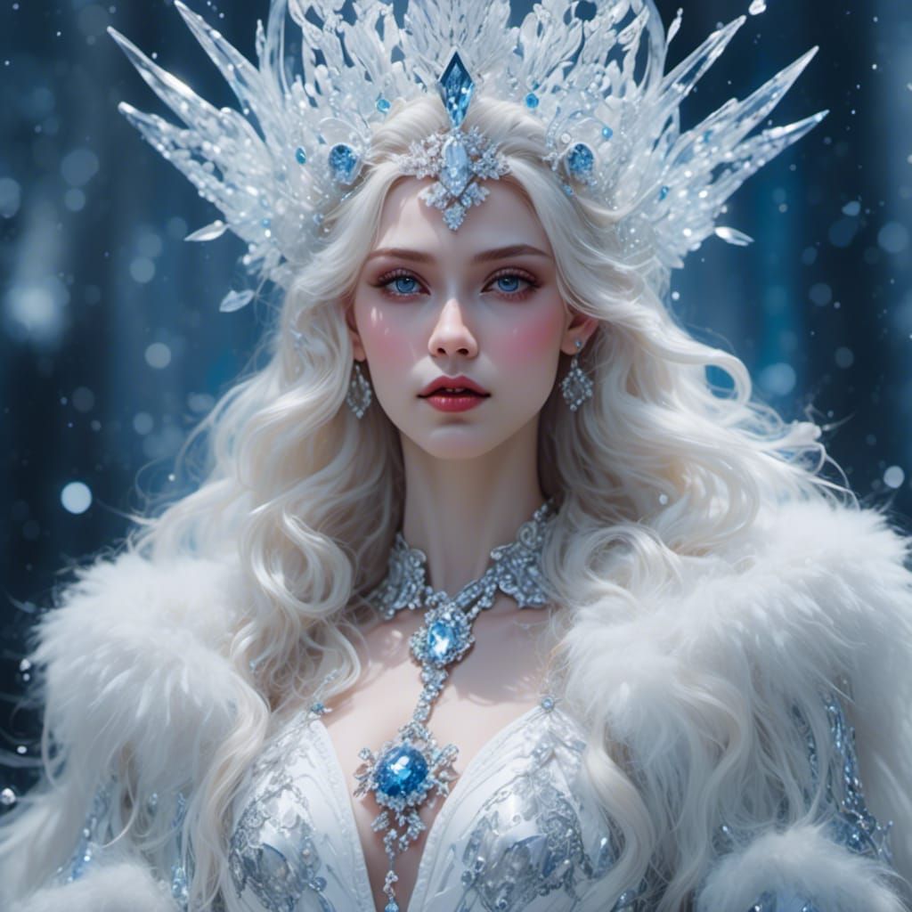 Detailed Portrait of an Ice Queen White Witch