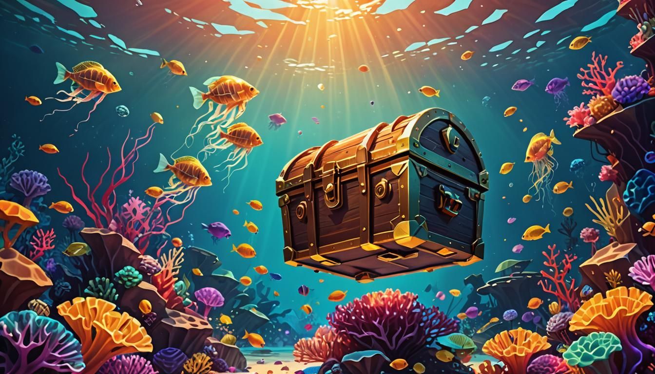 Sunken Treasure in Low-Poly Geometric Style