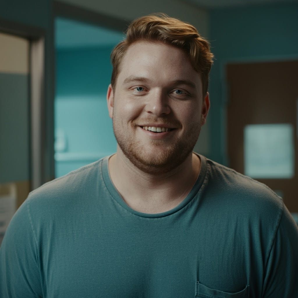 Friendly Man Smiling Warmly in Clinic Setting