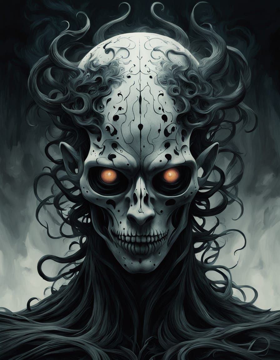 Ethereal Beelzebub Ghost in Cyberpunk Horror Aesthetic