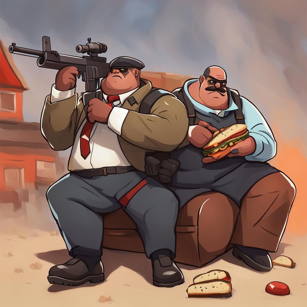 Heavy TF2 and Sandwich Illustration