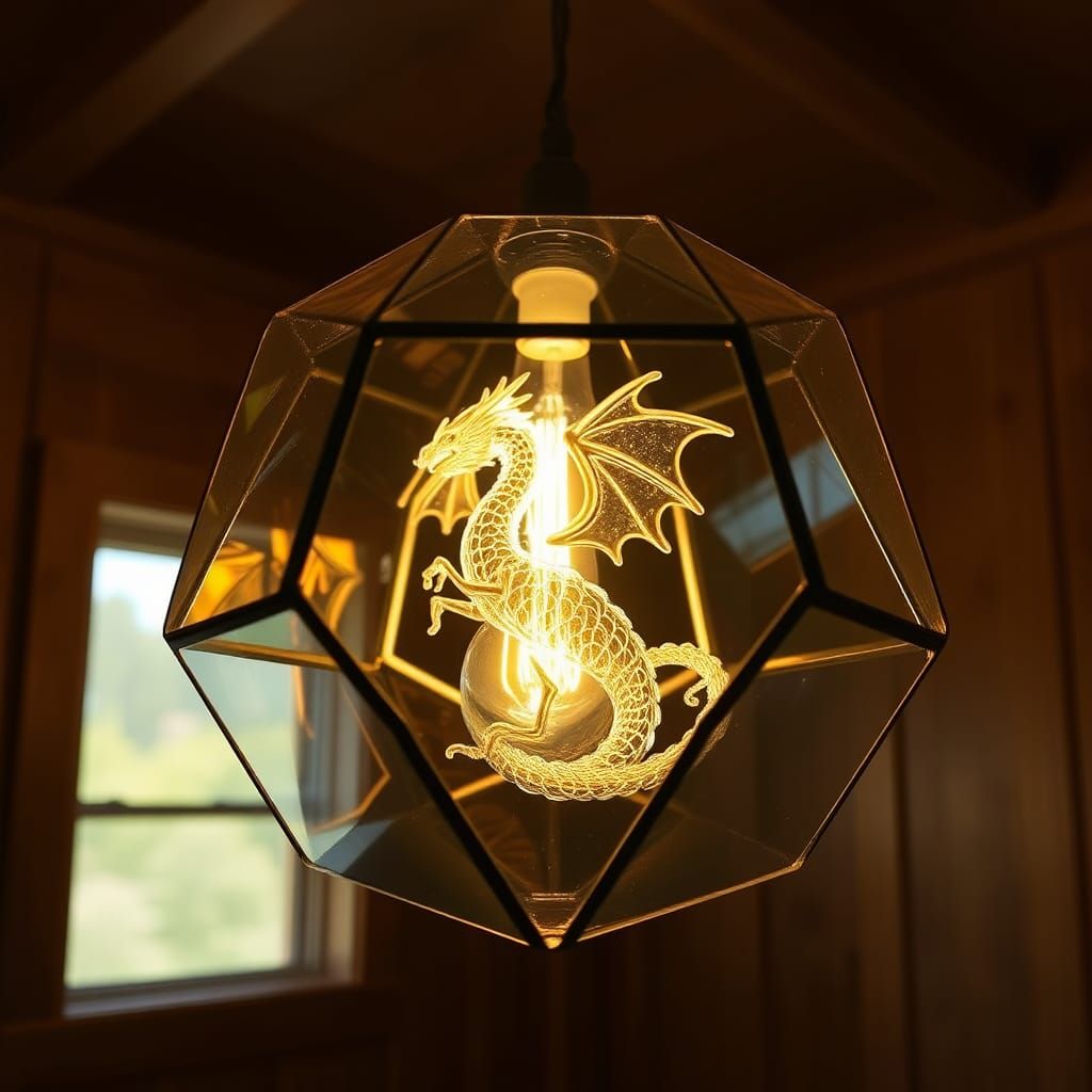 Dragon Light Filament Inside Geodesic Sphere