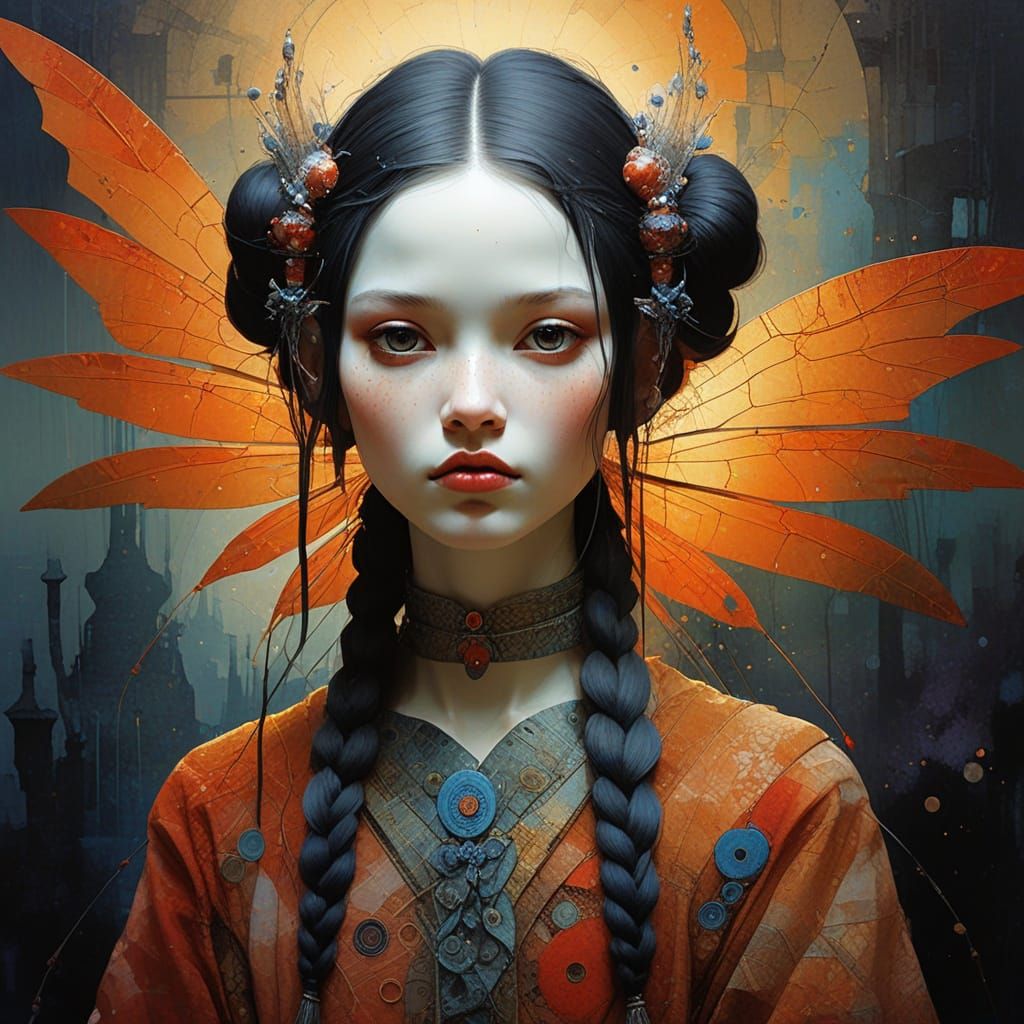 Enchanted Sunset Fairy in Vibrant Colors