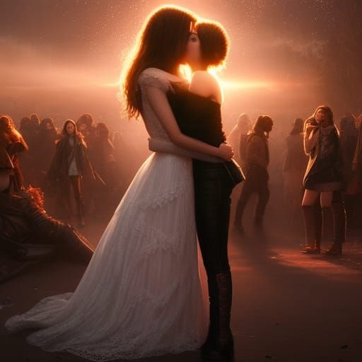Girls kissing