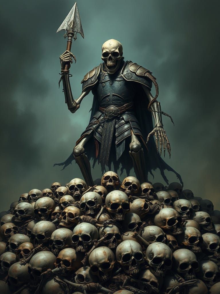 Dark Warrior Triumphs Over Skull Mountain