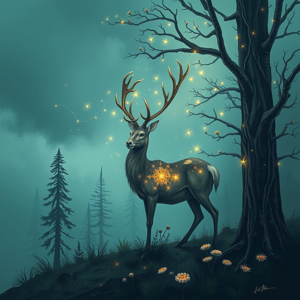 Mystical Deer Artwork