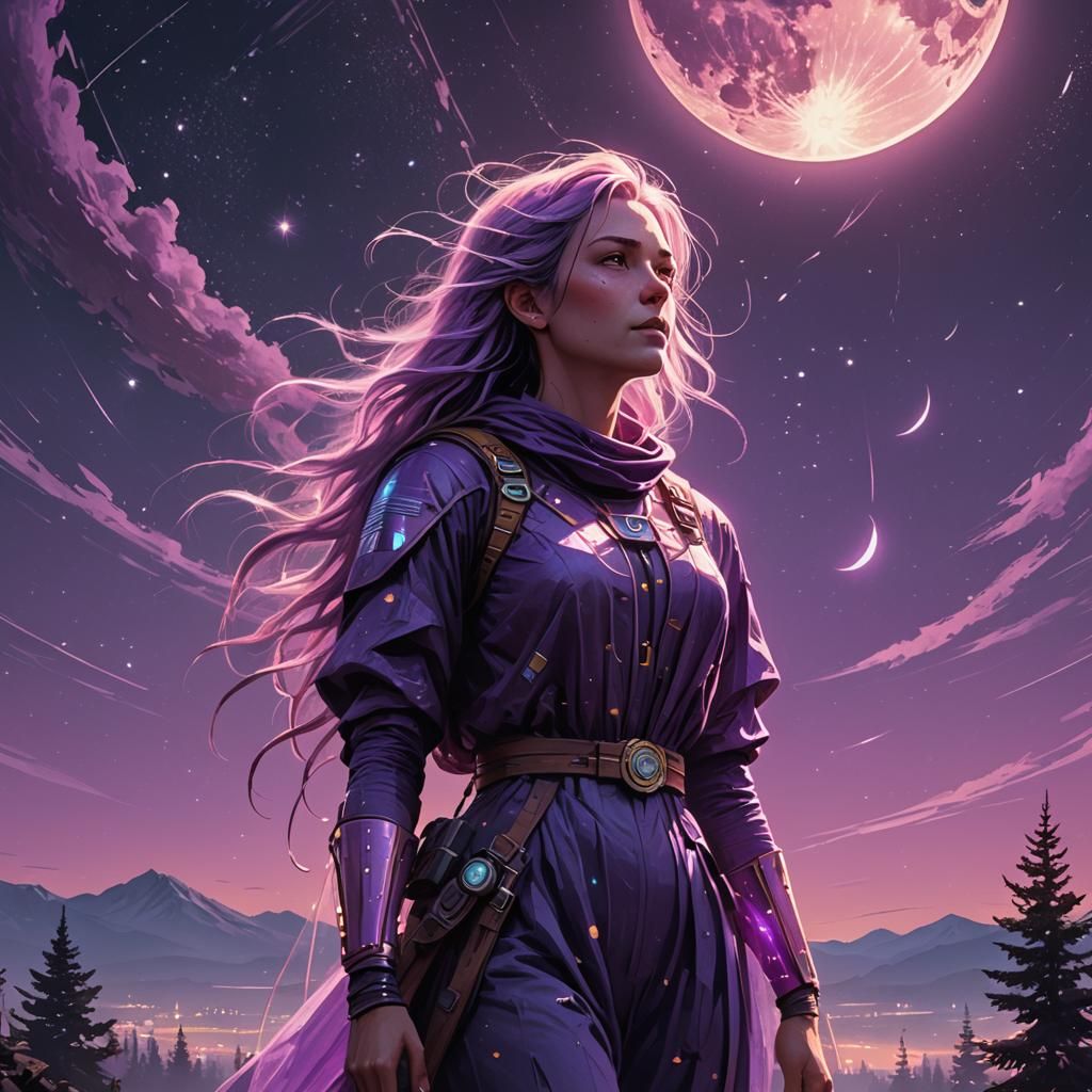 Celestial Entity in Dreamy Cosmic Digital Art