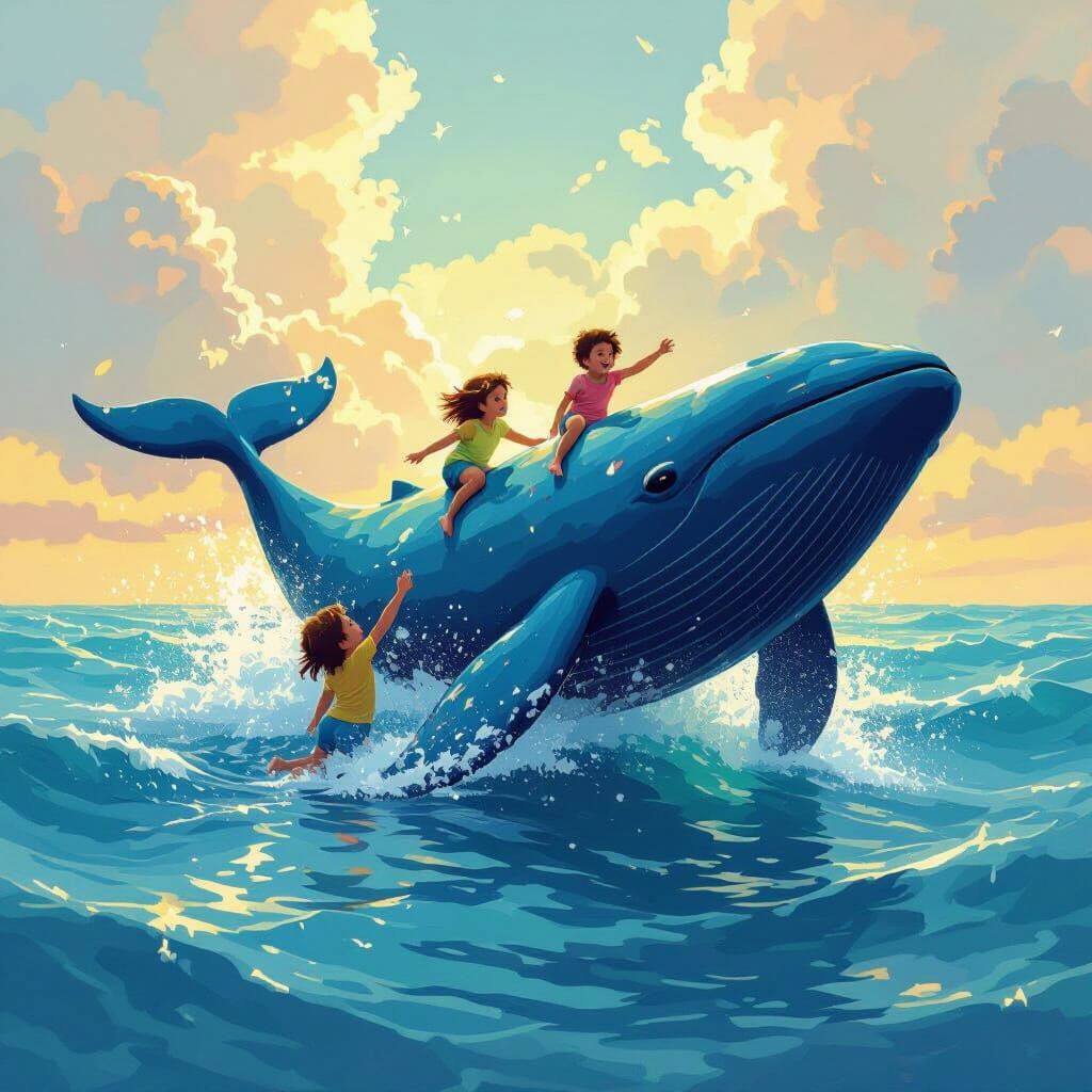 Whimsical Whale Coloring Page for Kids