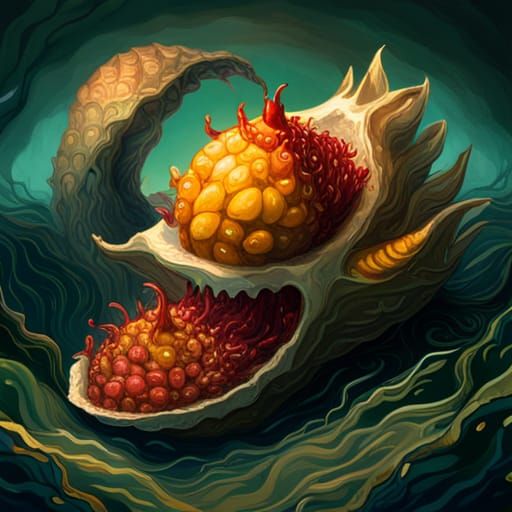 Cyber Oysters in Mango Smoothie, Hypercomplex Artwork