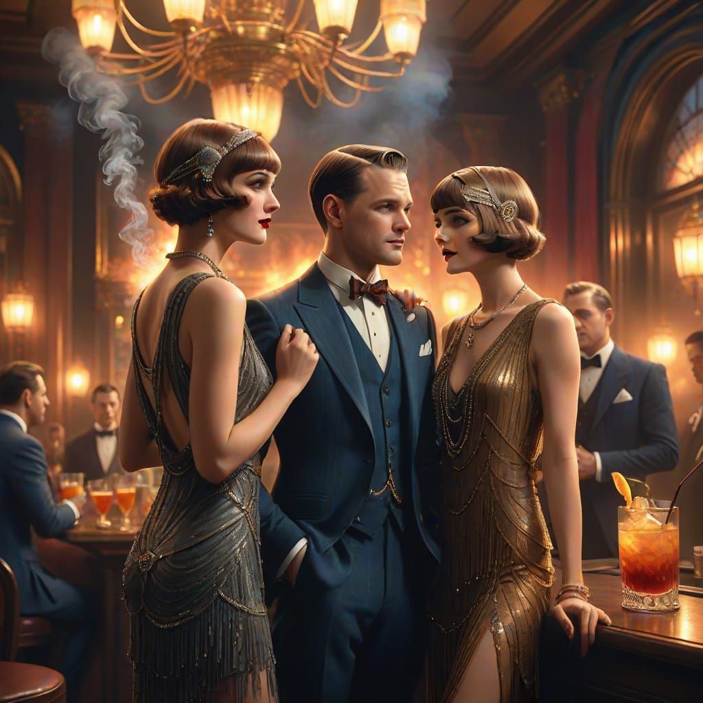 Flapper Girls in a Smoky Room: Fantasy Concept Art