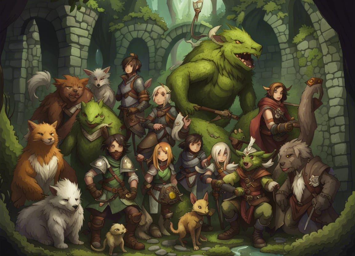 Animal Adventurers Explore Mossy Ruins