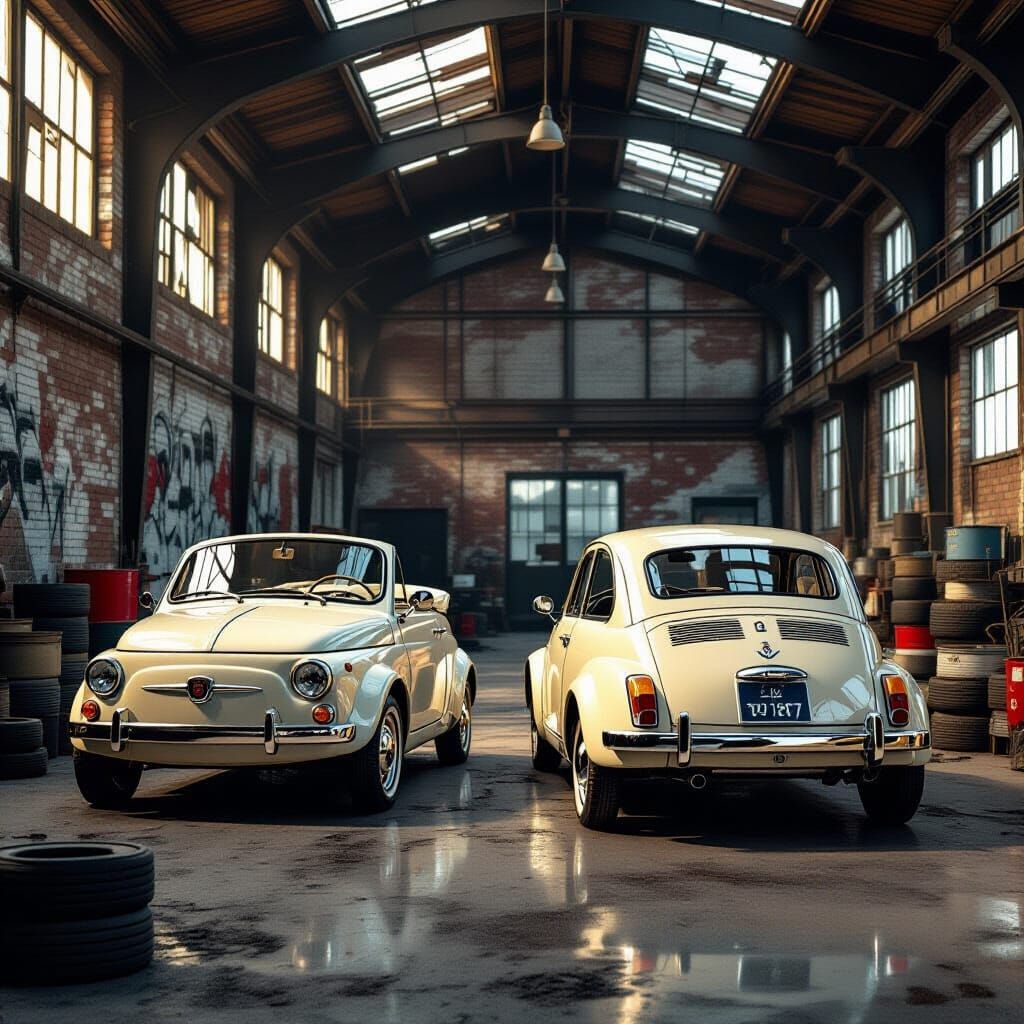 Modern Fiat Concept Cars in Abandoned Workshop
