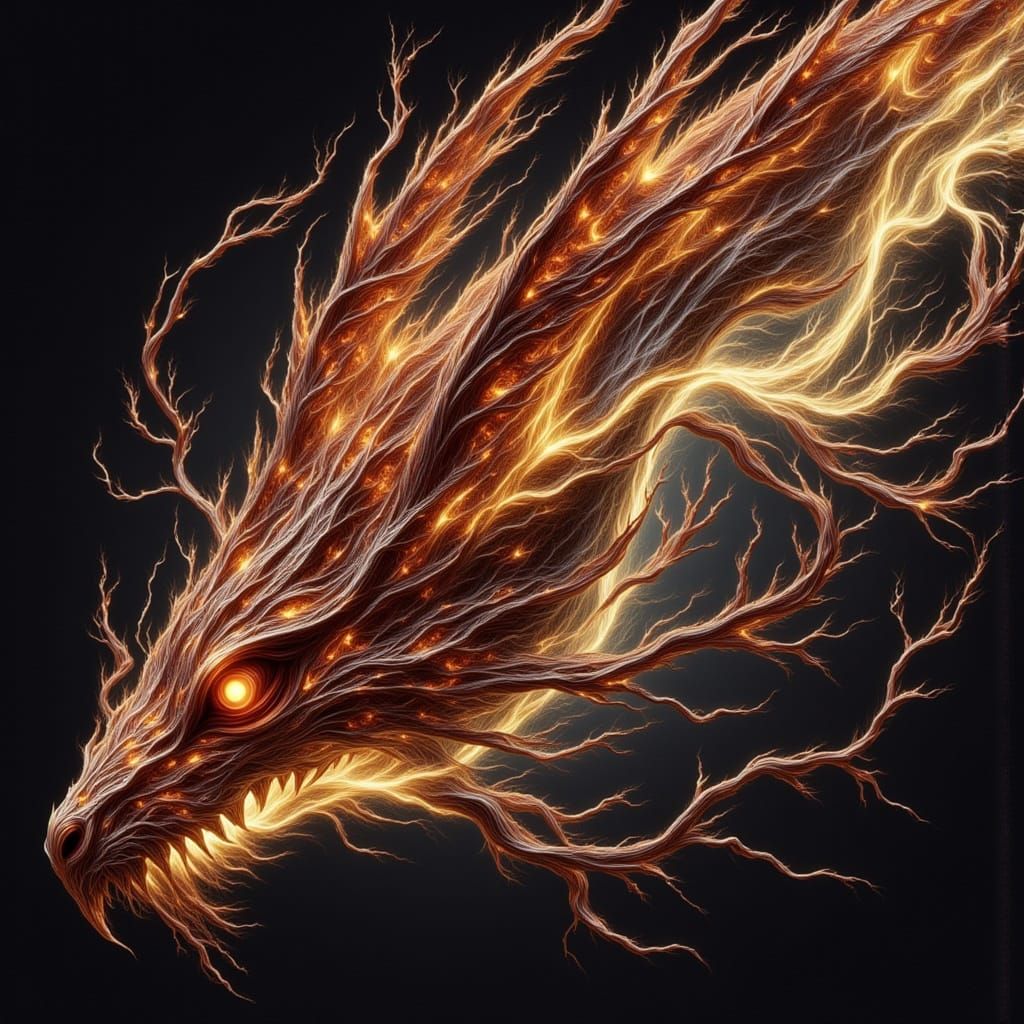 Abstract Metallic Wisps in Jewel Tones