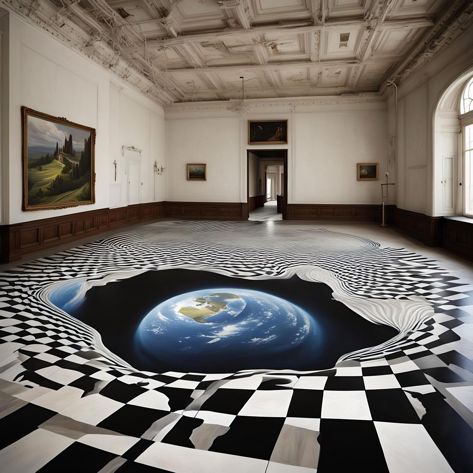 Astonishing Anamorphic Illusion on Floor