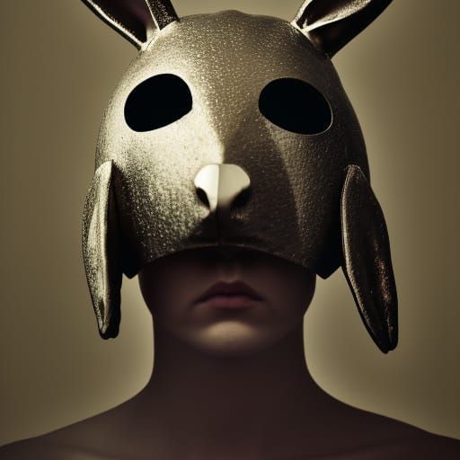 Heavy Metal Rabbit Mask Portrait, Professional Photography