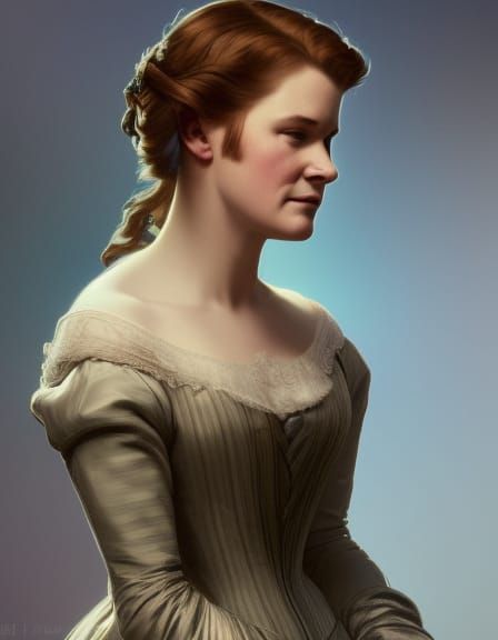 Victorian Woman Portrait in Digital Art Style