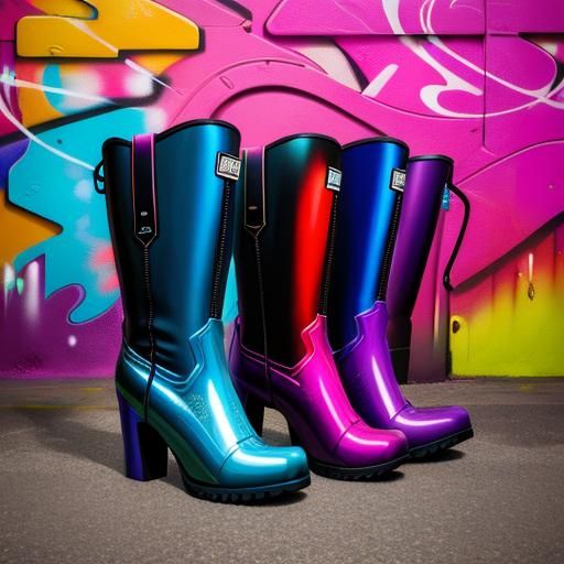 Lady in a Boot: Graffiti Style Digital Art