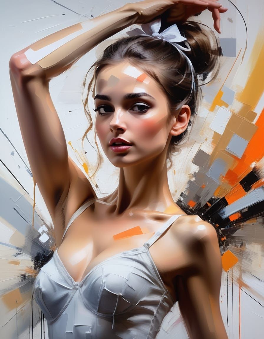 Romantic Impressionist Ballerina in Ethereal Dance