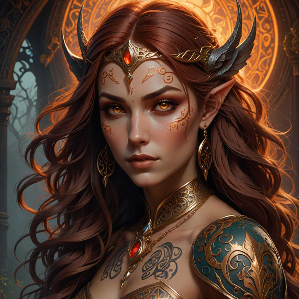 Enigmatic High Elf Maiden in Radiant Splendor