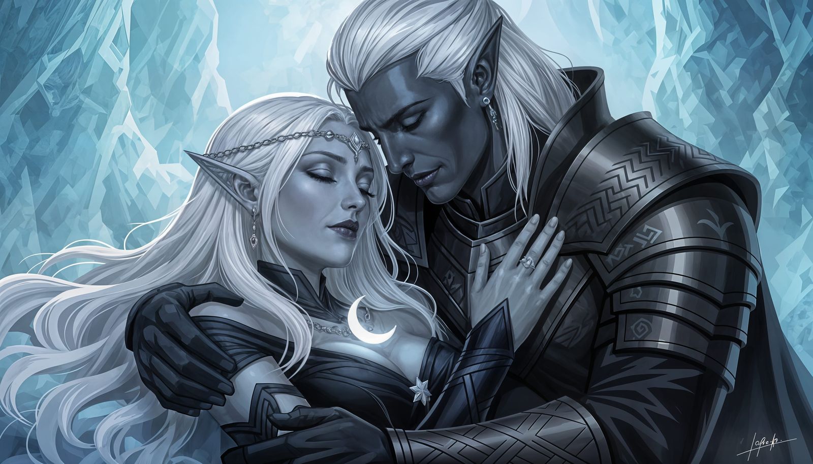 Drow Farewell: Moon Amulet Gift in the Underdark