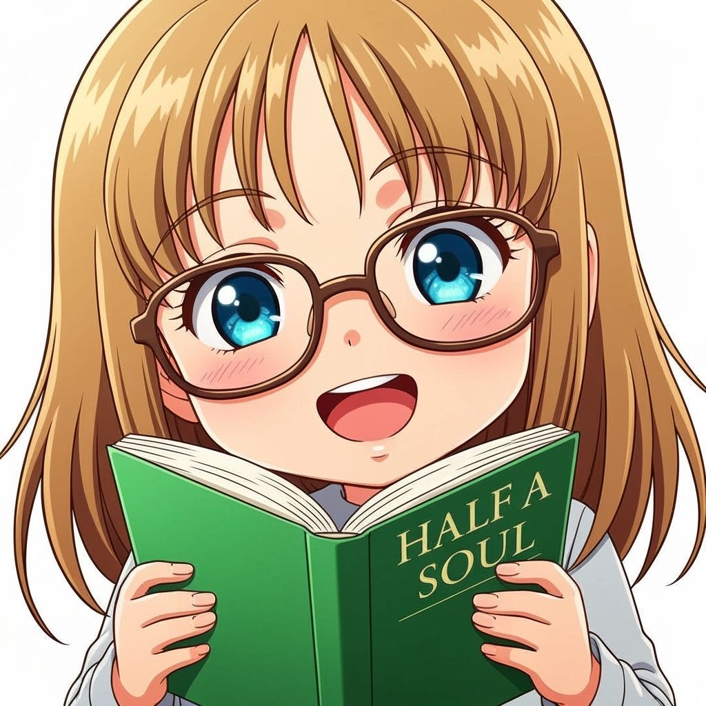 Cute Chibi Girl Reading, Vibrant Anime Style