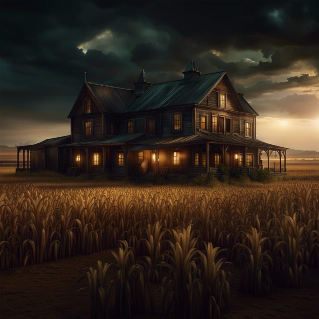 Sumptuous Old West Farm Cornfields: Digital Matte Painting