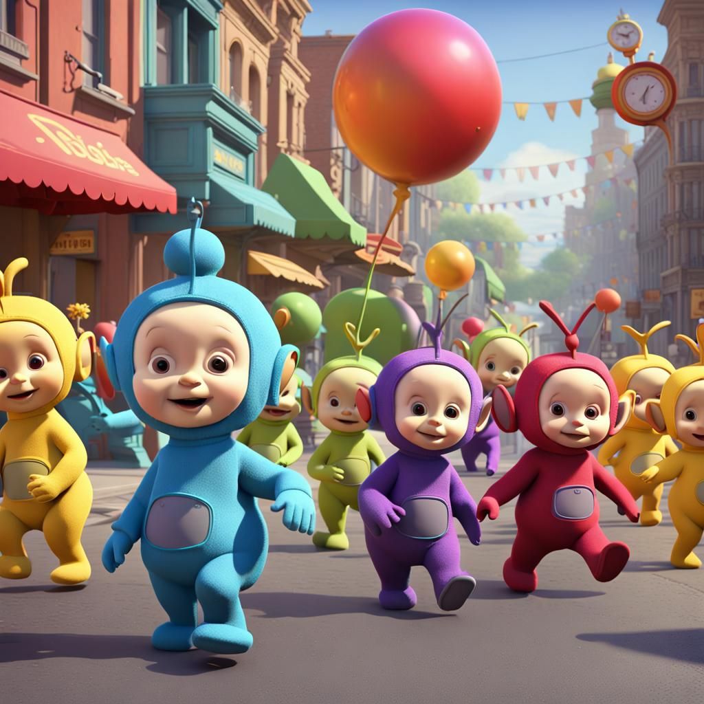 Teletubbies Parade: 3D Digital Art
