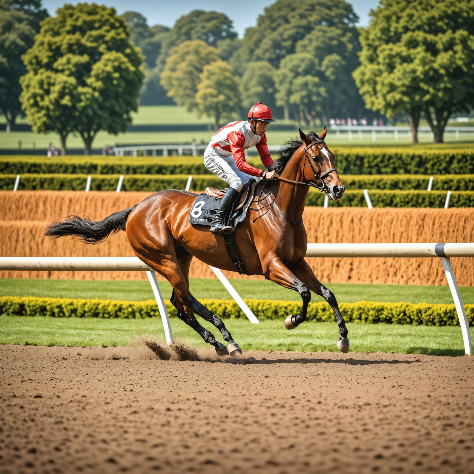 Hyperrealistic Jockey on a Galloping Horse in Cinematic Styl...