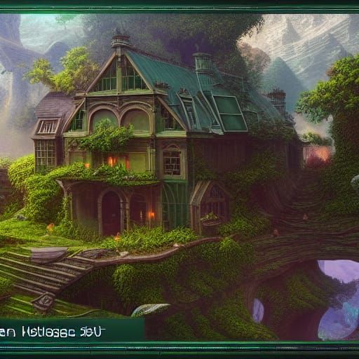 Fantastical Green House in Detailed Matte Painting