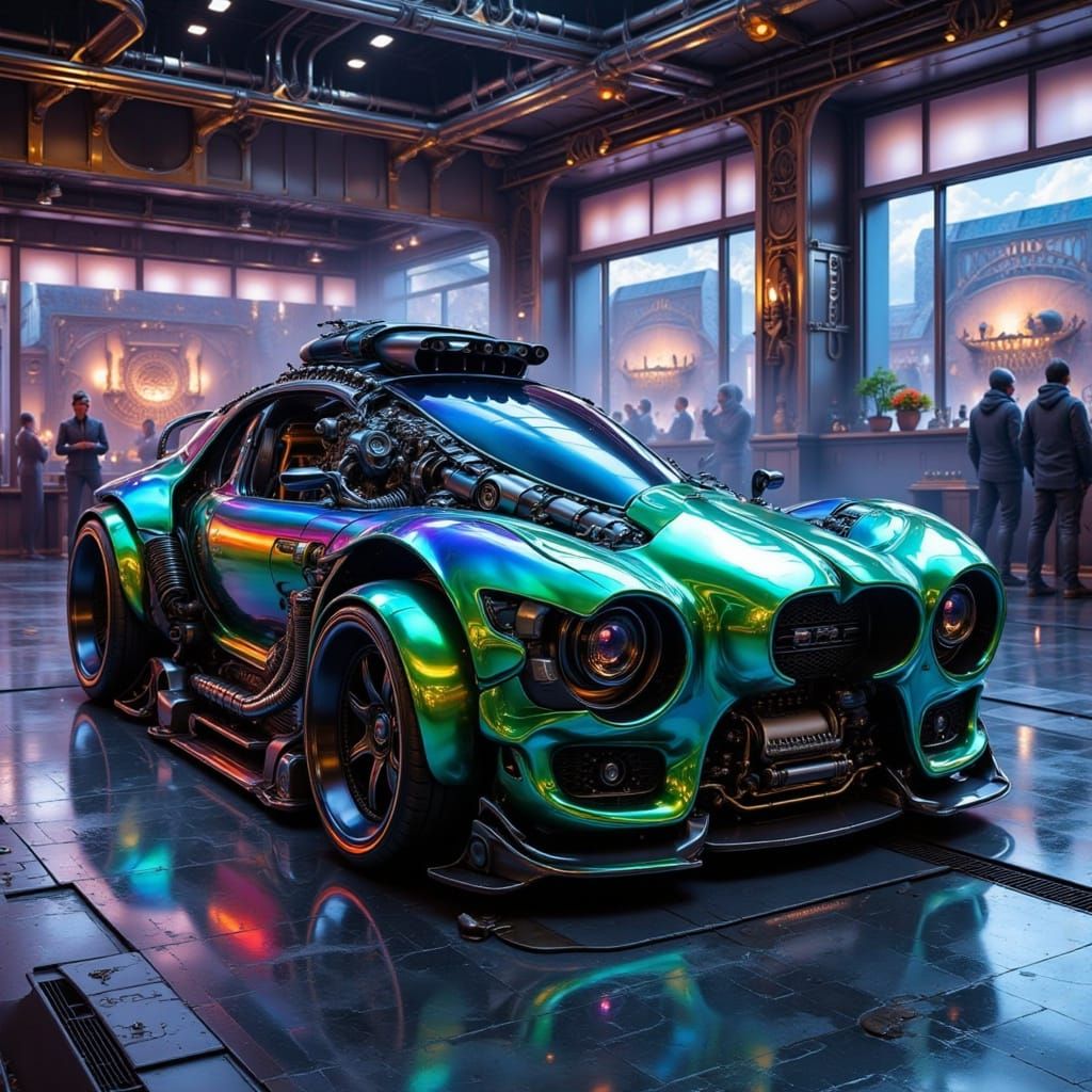 Hyperdetailed Custom Car in Showroom