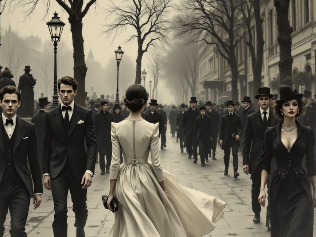 Ethereal Winter Scene in Moody Surrealism Style